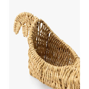 Cesta de Mimbre Tejida Estilo Vintage para Pascua, Cesta de Almacenamiento Retro Sostenible para Guardería, Nido Decorativo de Mimbre - Product Image 4