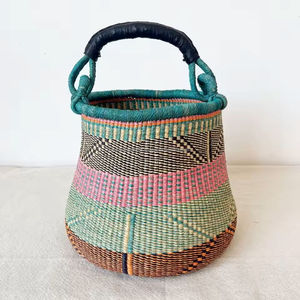 Natural Seagrass Bolga <b>Basket</b> Handmade Straw Decorative Organizer Sustainable Wholesale Supplier Vietnam - Product Image 4