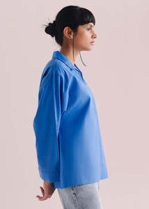 Camisas de cuello abotonado completo para mujer, a la moda, blancas y negras, con cuello de perlas desmontable, collar de camisa de imitación para mujer - Product Image 2