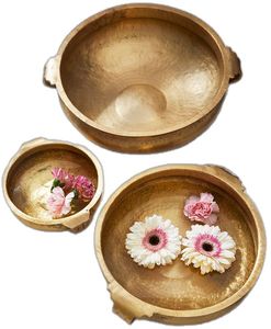 Large Metal Candle Bowl <b>Decorative</b> Centerpiece With Antique Look For Living Room Dining <b>Table</b> And Event <b>Decoration</b> - Product Image 3