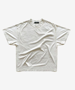 T-shirts décontractés pour hommes à coupe carrée, en coton uni, col montant, épaules tombantes, surdimensionnés, couleur unie, 2025, vente en gros, avec logo personnalisé imprimé - Product Image 5