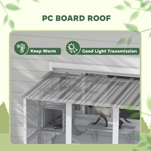 Casetta per Gatti a Forma di Villa con Finestra Rettangolare e Piattaforme in Legno per Piccoli Animali - Product Image 6