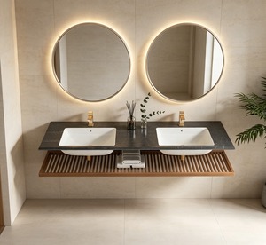 Lavabo Rectangular de Porcelana para Montar en la Pared, Acabado Pulido, Diseño Minimalista, para Baño, con Desagüe - Product Image 1