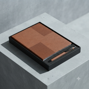 Brown PU Leather Cover <b>A5</b> Multicolor <b>Notebook</b> with Pen for Office Planning Custom Logo Professional Business Gift - Product Image 4