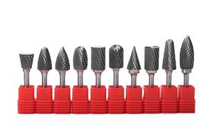금속 공구 초경합금 버 세트, 10개 더블 컷 텅스텐 초경 로터리 버 세트, 1/4인치 샹크 다이 그라인더 비트 - Product Image 2