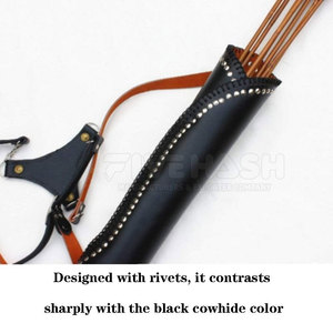 Handmade Leather Archery <b>Quiver</b> Strong Durable Build Adjustable Shoulder Belt Lightweight Outdoor Hunting Practice Gear For Men - Product Image 6