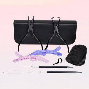 Herramientas para Extensiones de Cabello, Kit Multifuncional para Extensiones de Cabello, Kit Profesional de Instalación de Extensiones de Cabello con Microperlas, Cabello Atado a Mano - Product Image 3