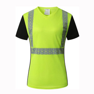 เสื้อยืดเซฟตี้ผู้ชาย Econex Sports สีน้ำเงินสะท้อนแสง ป้องกันรอยยับ แห้งเร็ว มองเห็นได้ชัดเจน สำหรับงานตรวจสอบด้วยเครื่องตรวจจับเข็ม - Product Image 3