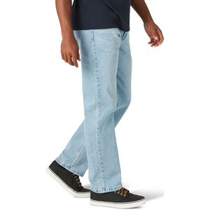 Pantalones Vaqueros Casuales de Algodón Tejido Personalizados, Lavado Medio, Transpirables, Moda Otoñal, Corte Recto y Ajustado para Hombre - Product Image 3