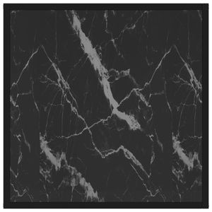 Table basse carrée en verre trempé noir, dimensions 23,6 x 23,6 x 13,8 pouces - Product Image 3