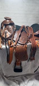 Ensemble de selle de cheval en cuir western fait à la main avec sculpture florale, selle d'équitation robuste prête à être expédiée - Product Image 6