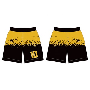 Ensemble de maillots de basket-ball sublimés personnalisés Jaune Noir Col en V Sans manches Séchage rapide Vêtements de sport pour adultes - Product Image 4