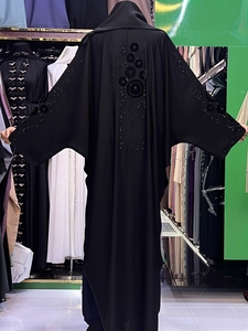Nueva Abaya 2026 en Venta, Abaya Modesta de Dubái con Cuentas y Lentejuelas, Manga Larga, Abaya Musulmana Tradicional Hecha a Mano para Bodas, Transpirable, con Cuello en V para Mujer - Product Image 5