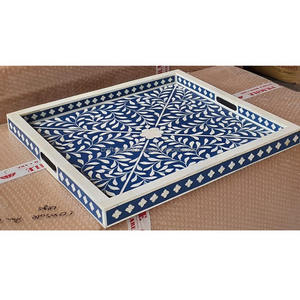 Plateau de service de luxe personnalisé en bois indien fait à la main, écologique, pour la salle à manger et l'affichage à domicile - Product Image 6