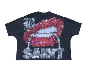 T-shirt Oversize Homme Motif Œil Y2K Vintage Streetwear Imprimé B R N D Coton Épais Hip Hop Coupe Boxy - Product Image 4
