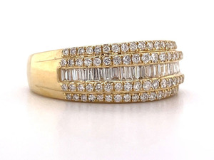 925 <b>Silver</b> Moissanite <b>Eternity</b> Band <b>Ring</b> With Round and Baguette Cut Channel Setting Women's Wedding Jewelry Classic Style - Product Image 3