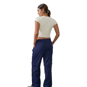 Pantalones Cargo de Moda para Mujer, Talla Grande, Holgados, con Múltiples Bolsillos, Cintura Elástica, Ligeros, Nueva Llegada, Gran Venta - Product Image 4
