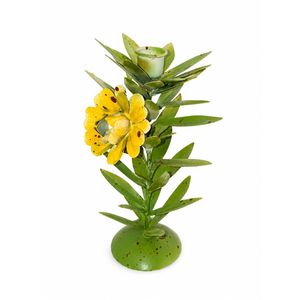 Support de bougie en métal au design moderne de feuilles tropicales, support décoratif en fer pour bougies chauffe-plat, élégant centre de table pour mariages, événements et décoration intérieure - Product Image 3