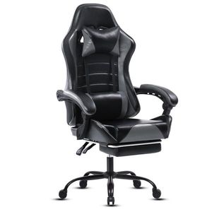Ergonomic PU Leather Gaming Chair with Adjustable Height Wheels for Office Desk or Video Game Play - Product Image 1