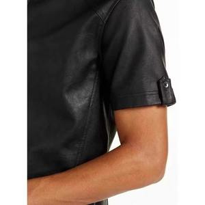 Chemise unisexe élégante en cuir véritable, en cuir de vachette souple, style streetwear décontracté, fournisseur OEM personnalisé - Product Image 6