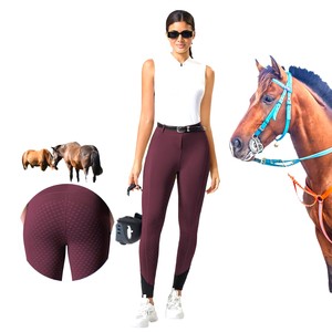 กางเกงขี่ม้าสำหรับผู้หญิง แบบเต็มตัว ซิลิโคนกันลื่น เอวกลาง ยืดได้สี่ทิศทาง บุขนแกะ เหมาะสำหรับการฝึกซ้อม - Product Image 1