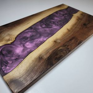 Modernos Bandejas Decorativas de Madera MDF y Resina con Acabado Brillante para Servir en el Hogar con Lujo - Product Image 3