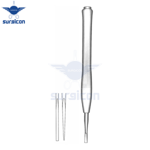 Osteotome Gubisch, longueur 16,5 cm, pointe de 3 mm, manche Ferrozell, osteotome chirurgical de précision pour une coupe osseuse contrôlée - Product Image 6