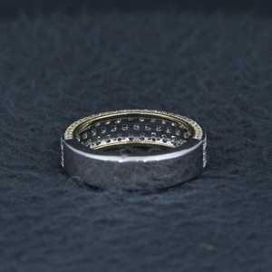 Anillo de Eternidad de Moissanita con Corte Brillante Redondo, Engaste de Garras, Bañado en Rodio, Joyería Apilable para Boda para Mujer - Product Image 2
