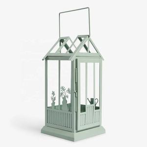 Rectangular Glass <b>Lantern</b> Set with <b>Brass</b> Frame for Home Decoration - Product Image 2