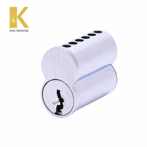 Cylindres de serrure à remplacement rapide, en laiton chromé satiné, 6 goupilles, clé J, SFIC, pour la sécurité des portes commerciales - Product Image 1