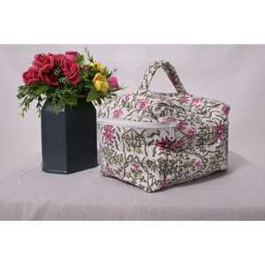 Bolsa de Cosméticos Grande Acolchada con Cierre de Cremallera, Ecológica, de Algodón, Organizador de Maquillaje Hecho a Mano, Bolsa de Almacenamiento de Belleza para Viaje, Estilo Boho - Product Image 3