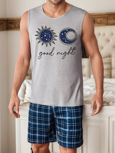 Men/Women Couple Style Thermal Knitted Loungewear Set Tank Top Shorts Plus Size 100% Cotton Him Her 1 Top +1 Pant Pajamas - Product Image 2