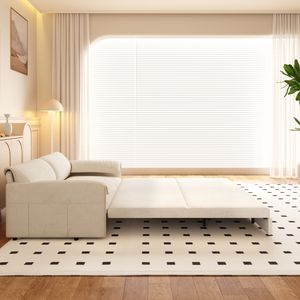 66\" Queen Convertible Velvet Loveseat <b>Bed</b> 3-in-1 Pull Out <b>Sofa</b> <b>with</b> Side <b>Storage</b> Multi-Functional Living Space Sleeper <b>Sofa</b> - Product Image 6