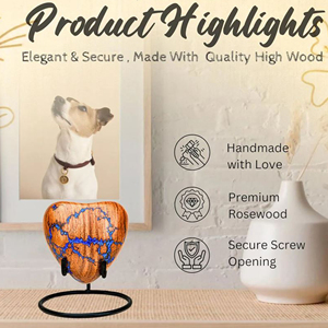 Classic Rosewood Memorial Urn for Human Ashes Decorative Wooden Urn for Home Memorial Display by AYAANS - Product Image 4