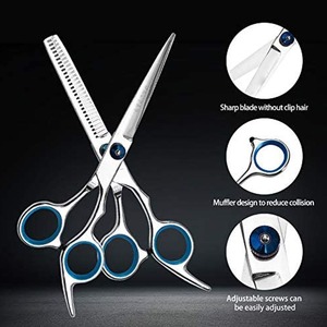 Hair Cutting Salon <b>Barber</b> Thinning Hairdressing <b>Barber</b> Hair Scissors <b>Set</b> Shears Sharp Straight Comb Blunt Salon Scissors - Product Image 6