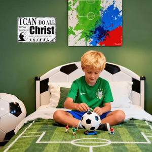 CIFbuy Insegna Vintage in Metallo a Tema Calcio, Decorazione per Soggiorno e Camera da Letto, Compatibile con il Servizio di Ritiro Temu - Product Image 3