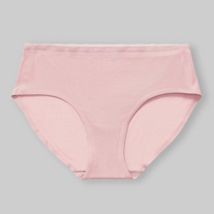 Culottes sans couture taille mi-haute pour femme, en coton rose uni, style basique, ajustement invisible et lisse, lavables en machine, en tissu tricoté - Product Image 1