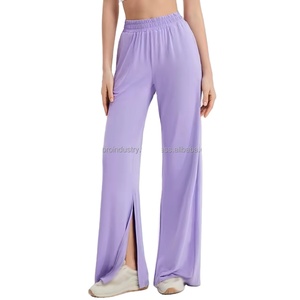 กางเกงวอร์มเอวกลางแบบปกติของผู้หญิงกางเกงเล่นโยคะเต้นรำแบบลำลองแห้งเร็วระบายอากาศได้ดีในยิมฤดูร้อน - Product Image 5