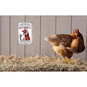 Insegna in Latta Divertente con Pollo, Decorazione Murale in Legno per Casa, Fattoria, Pollaio, Cucina, Slogan 'Lascia che ti versi un bicchiere alto, prendilo' - Product Image 5