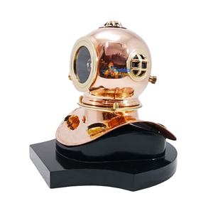 Casco DE BUCEO náutico de latón y cobre al por mayor, casco de buzo marino pulido con base de madera para decoración del hogar y coleccionistas - Product Image 4