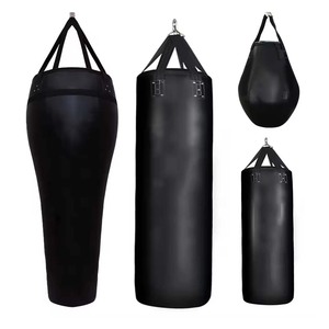 Heavy Leather Punching Bags with Straps for Boxing Training MMA Muay Thai Kickboxing Martial Arts or Fitness - Product Image 4