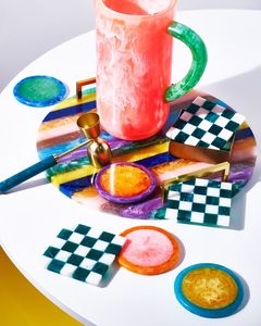 Jarra de Resina de Color Verde, Diseño Retro con Patrón de Mármol, Jarra Resistente para Bebidas, para Fiestas y Uso Doméstico, de 7 a 9.9 Pulgadas de Altura - Product Image 6