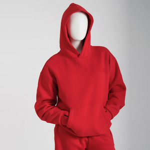 Sudadera Unisex Roja con Capucha y Cremallera, de Forro Polar de 400g, con Bolas Antiestrés Integradas, Ajuste Holgado Informal, Estampado Serigrafiado - Product Image 1