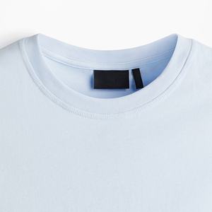 เสื้อกล้ามถักสีฟ้าอ่อนสำหรับผู้ชาย คอกลม ทรงหลวม สไตล์ลำลอง ผ้าฝ้าย 100% แบบมีริบ  ไซส์ใหญ่พิเศษ - Product Image 4