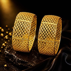 Brazalete Kada Abrible Chapado en Oro de 14K, 18K, 24K al por Mayor, Estilo Dubái, Kada Nupcial Árabe, Brazalete Kada de Latón Relleno de Oro, Kada de Moda - Product Image 2