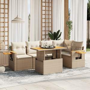 Set Divano da Giardino Beige per Arredamento Esterno - Product Image 1