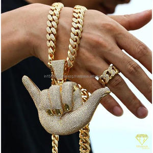 จี้มือแฟชั่นที่มีรูปแบบหินเต็มรูปแบบและเพชร VVS Moissanite ที่ยอดเยี่ยม - Product Image 5