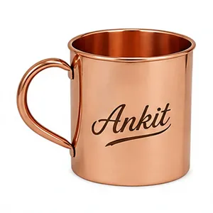 Taza de Cobre Lisa Personalizada con Grabado de Nombre, Taza de Cobre Puro para Beber, Taza Moscow Mule, Regalo Personalizado, Taza de Cobre - Product Image 1