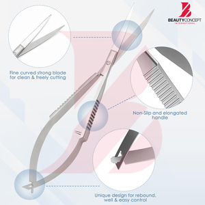 Tijeras de belleza de resorte 2026 de forma curva, ligeras, antideslizantes, duraderas, populares, personalizables, de gran venta, precio mayorista - Product Image 3