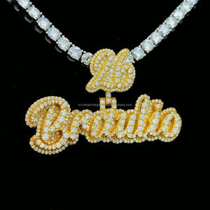 Braulio จี้ฮิปฮอปตัวอักษรสุดพิเศษออกแบบได้ตามต้องการทันสมัยสีเงินประดับเพชรเย็นสำหรับผู้ชาย - Product Image 4